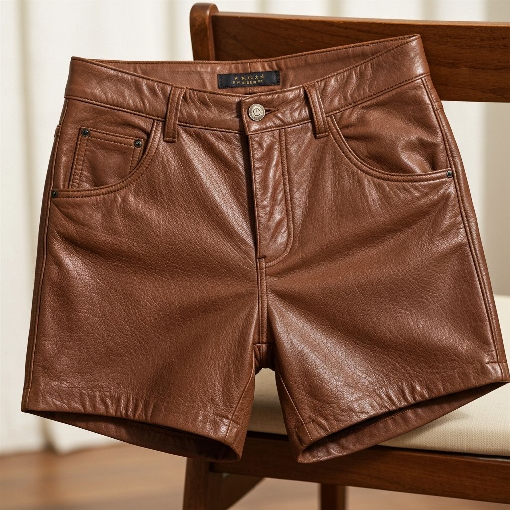 Brown Leather Shorts